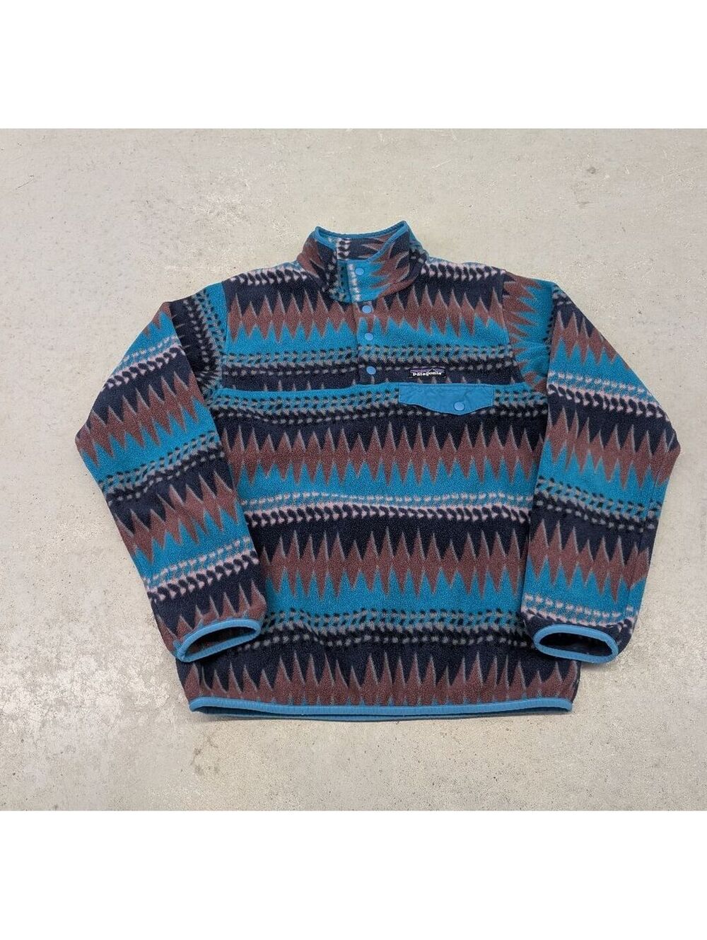 Patagonia Synchilla Elwha Blue Aztec Fleece Sweater
